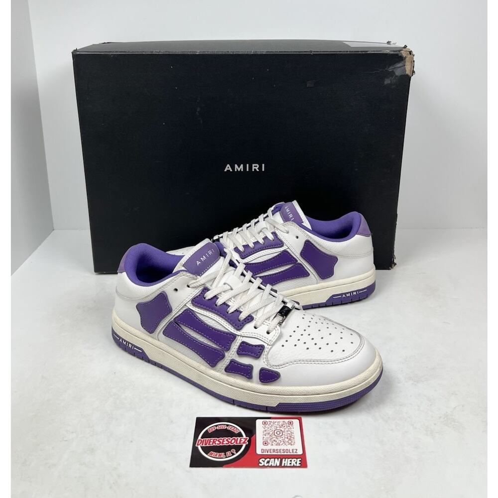 Size 41EU/8US - Amiri Skel Top Low White/Purple Sneakers💜 No Box/Retail $600!